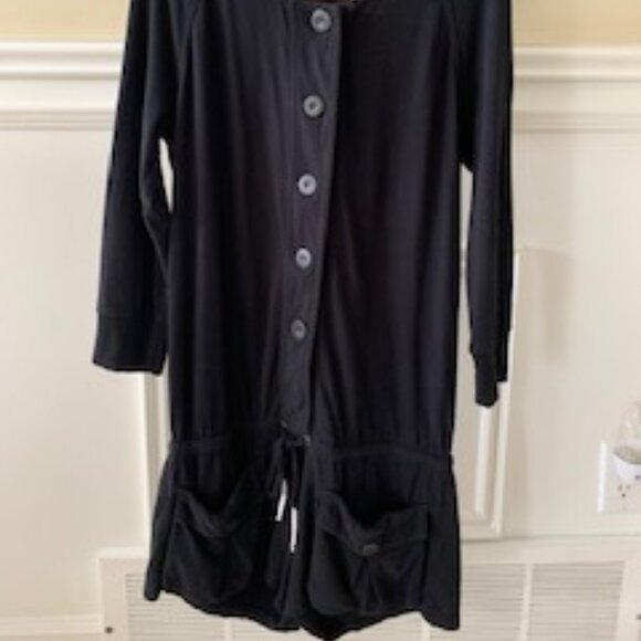 Juicy Couture Black Elbow Sleeve Hooded Romper Size Small (NWT) - Picture 2 of 6